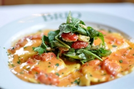 Lobster & Shrimp Ravioli with Crab Insalata