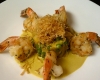 Prawns roasted with a coconut curry sauce