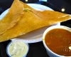 Paneer Dosa w/ sambar & coconut chutney